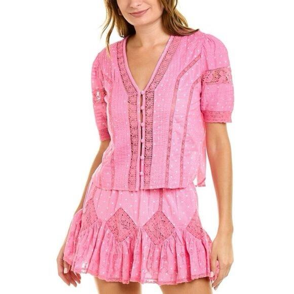 LoveShackFancy Gavilan top and matching Adia skirt set matching set size XS NWT - Picture 3 of 10